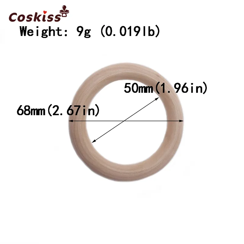 68 мм 268 дюймов, природа, деревянное кольцо, прорезыватель Монтессори, детская игрушка, органическая игрушка для прорезывания зубов, аксессуары, ожерелье, сделай сам, детский прорезыватель9205945