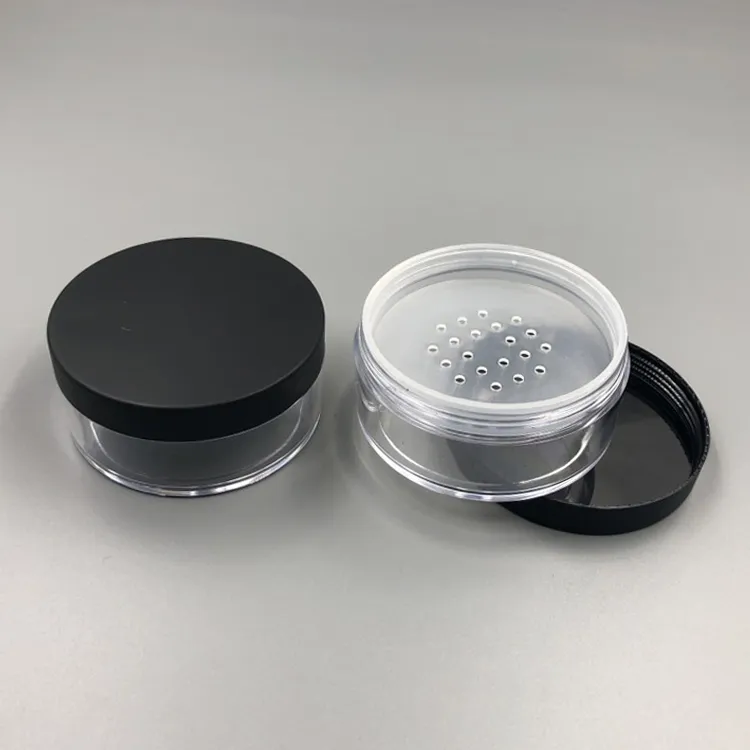 Очистить 50 г 50 мл пластиковый порошок Puff Contuf Contup Contup Cosmetic Jars Face Powder Blusher хранения с крышками синхронизации