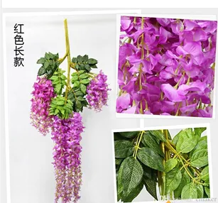 2016 Whole Wisteria Wedding Decor 110cm 75cm Artificial Decorative Flowers Garlands for Party Wedding Home ship3919094