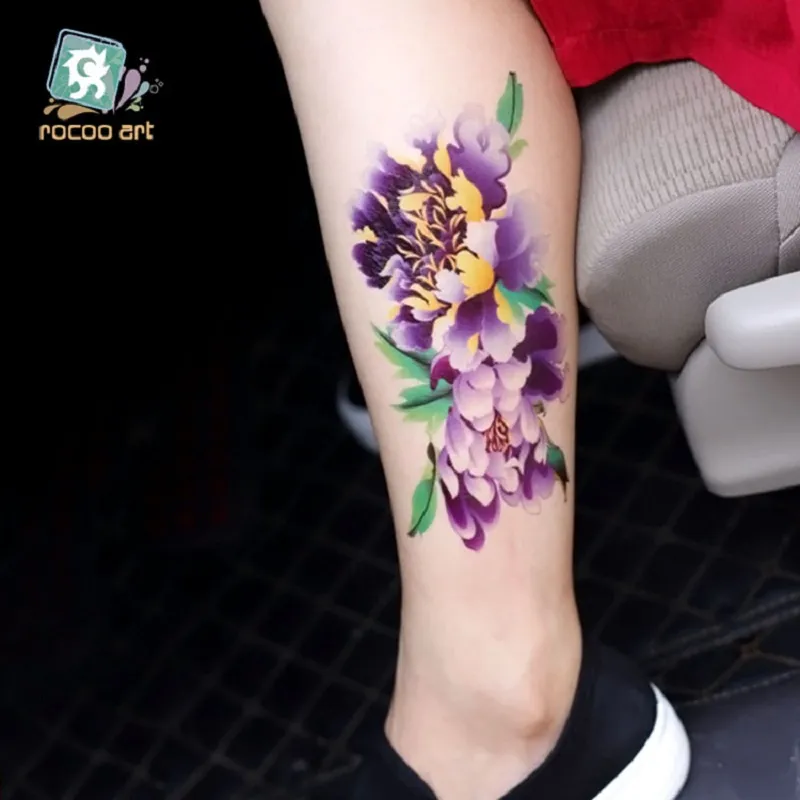 NOVA 21 * 10 cm Tatuagens temporárias falsos tatuagem À Prova D 'Água adesivos body art Pintura para a decoração do partido etc misto flor rosa ameixa flor