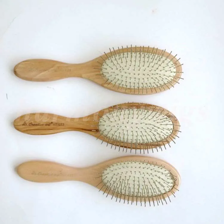 Extensions de cheveux brosse peigne manche en bois massage avec épingles en métal message coussin d'air blanc livraison gratuite