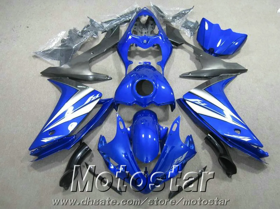 Freeship Bodywork Set för Yamaha Fairings YZF R1 07 08 Blue Black New Fairing Kit YZF-R1 2007 2008 YQ37