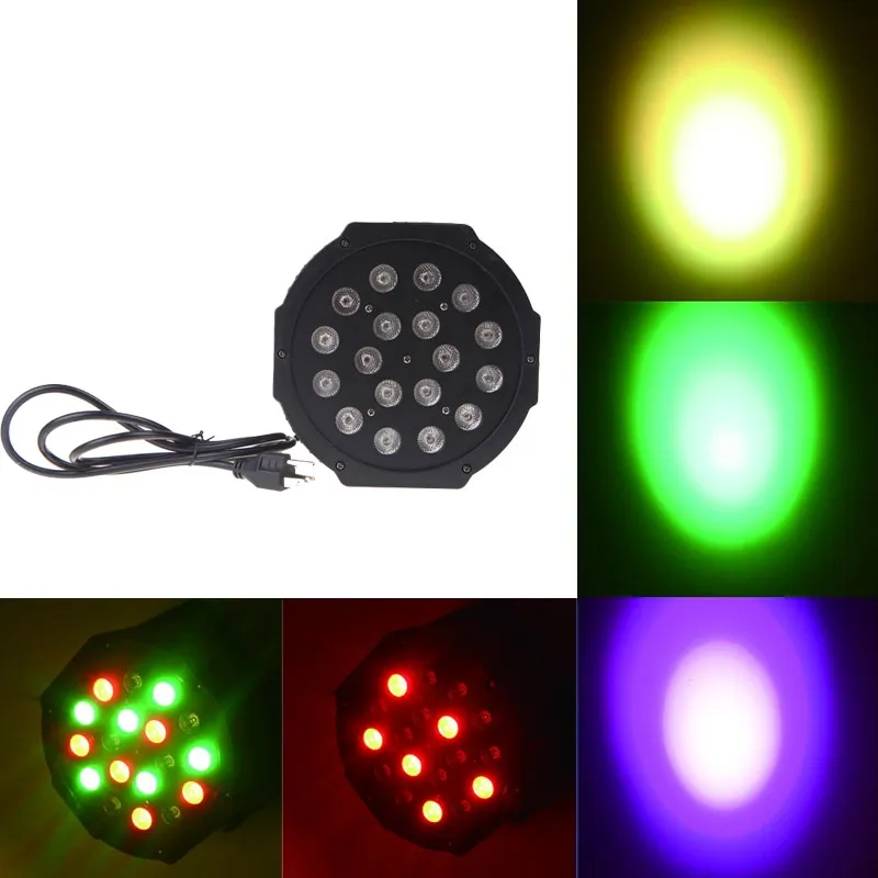 DHL Led Stage Light 18x3W 54W 6 canali RGB Led Flat Par Lighting Club DJ Stage Party KTV Disco DMX 512 Controllo