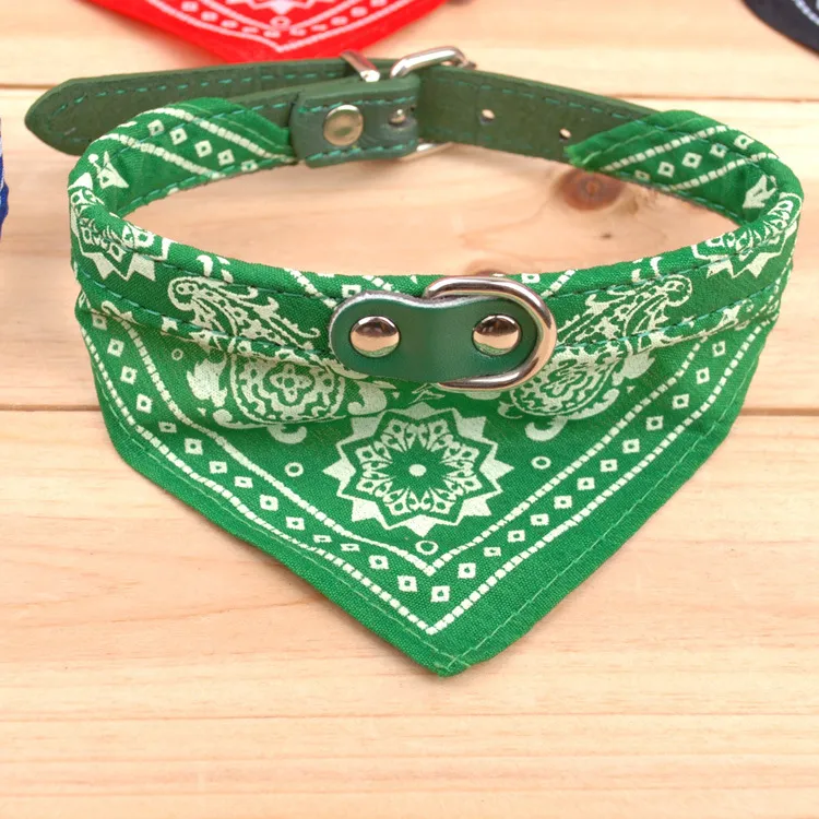 Pet Dog Collar Leather Collars Lead Adjustable Pets Cat Scarf Bandana Neckerchief Mix PU Necklace Decoration