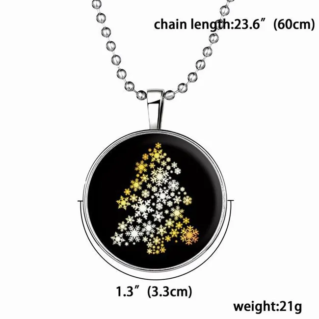 Collana con ciondolo con diapositiva regalo di Natale Collana con pendente in resina lunga luminosa dell'albero di Natale 21 g 60 cm Accessori di abbigliamento