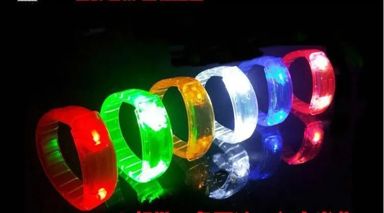 Light Up Bracelet LED Glow Bracelet flashing bracelet Flashing Silicone Bracelets LED Toys For Christmas birthday Party Supply 