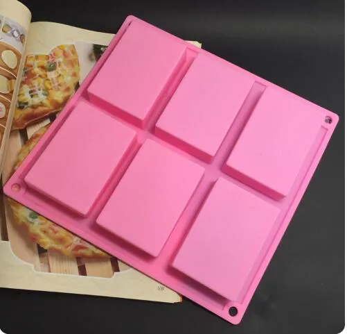 8 * 5.5 * 2,5cm Square Silicone Baking Mold Cake Pan Moulds Handgjord Biscuit Soap Mold KD18