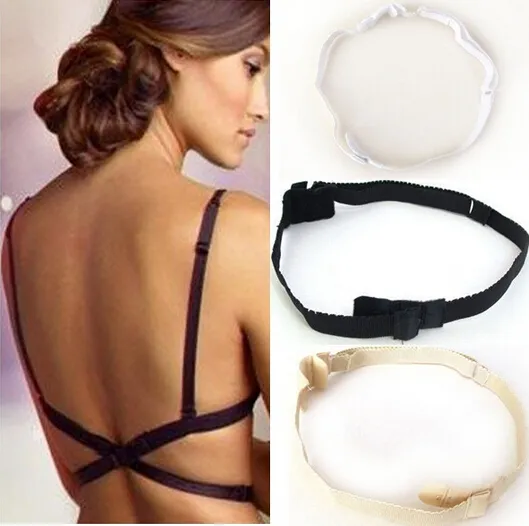 Mode sexy ondergoed rug backless bra strap adapter converter extender haak zwart wit beige