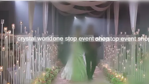 Novo elegante atacado corredor de casamento decorações pilares de metal / de casamento pilar de flor / de casamento Passagem de cristal de casamento