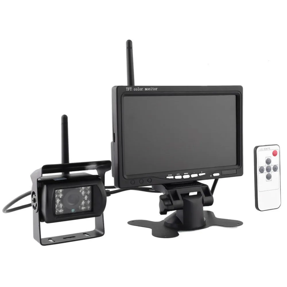 100m 2.4GHz Draadloze Achteruitrijcamera 7 "800 * 480 TFT LCD-scherm Auto Achteraanzicht Monitor + IR Night Vision back-upcamera