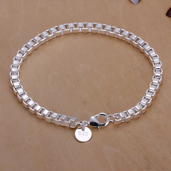 Vente chaude meilleur cadeau 925 argent Aberdeen boîte bracelet DFMCH172, tout nouveau mode 925 argent sterling plaqué chaîne bracelets à maillons