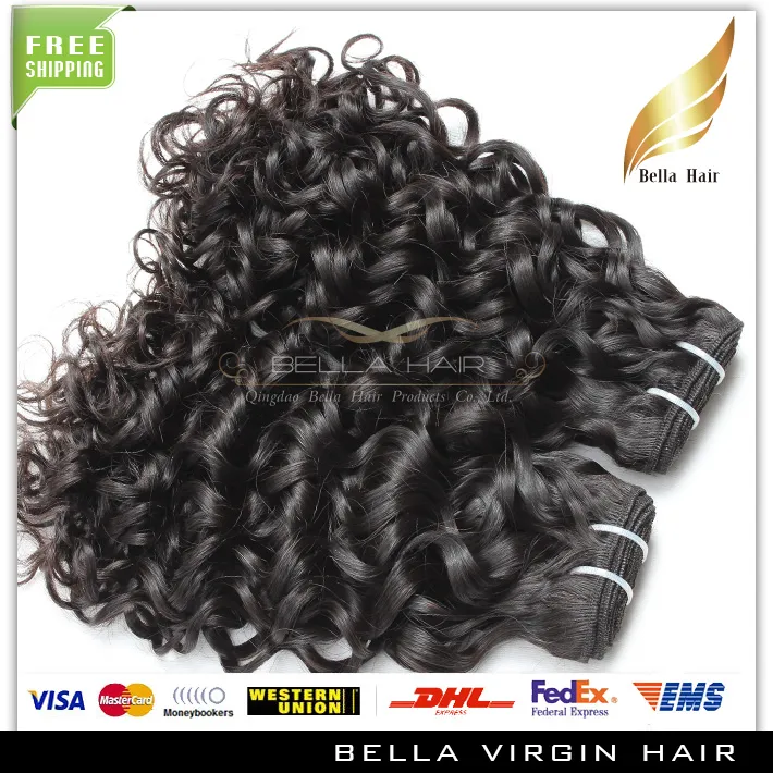 Bellahair 8a Water Wave 8-30inch Brazilian Virgin Extensions Natural Color HUMAN BUNDLES 300G