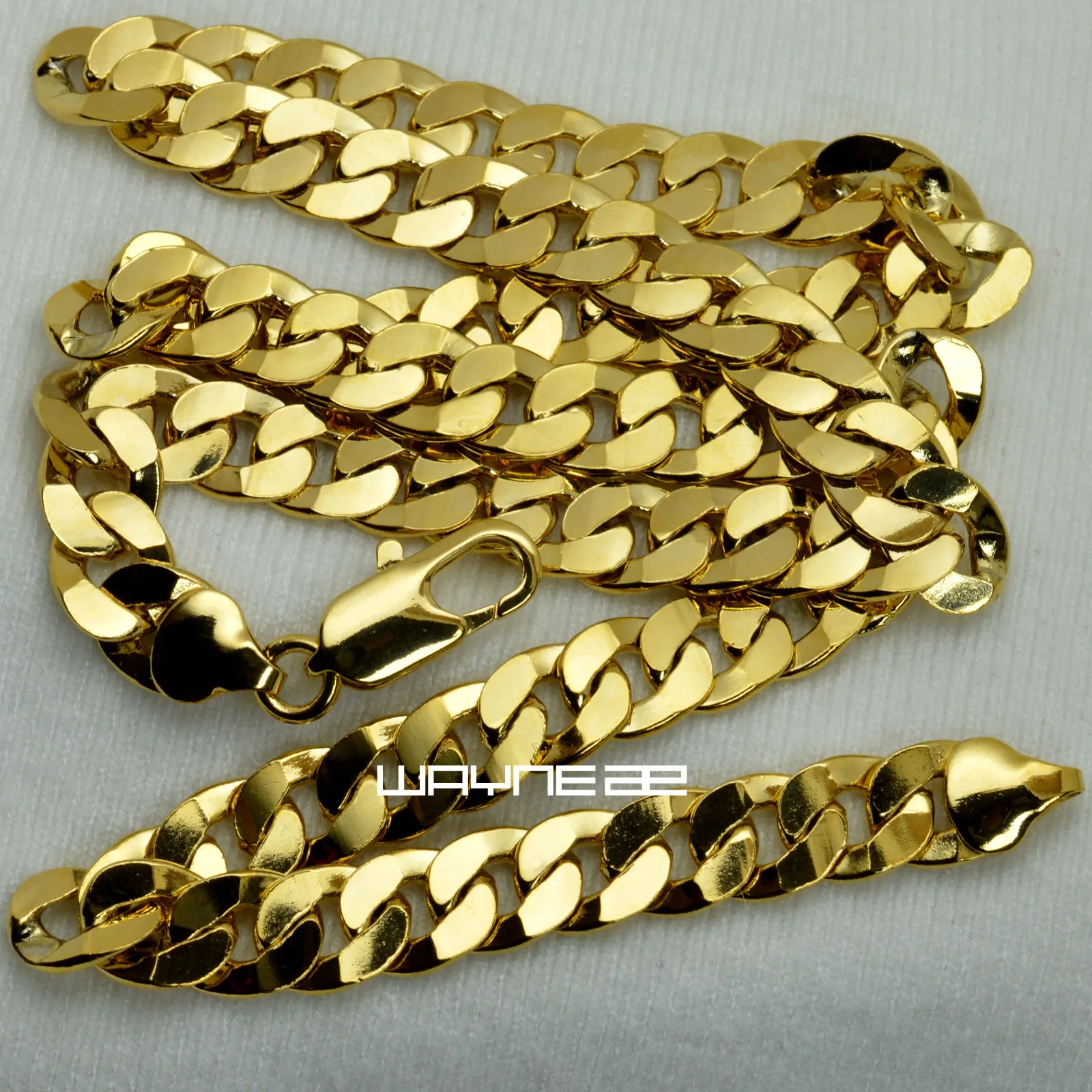 Colar masculino legal 60cm 18k preenchido com ouro 9mm tom dourado n323 65g256q