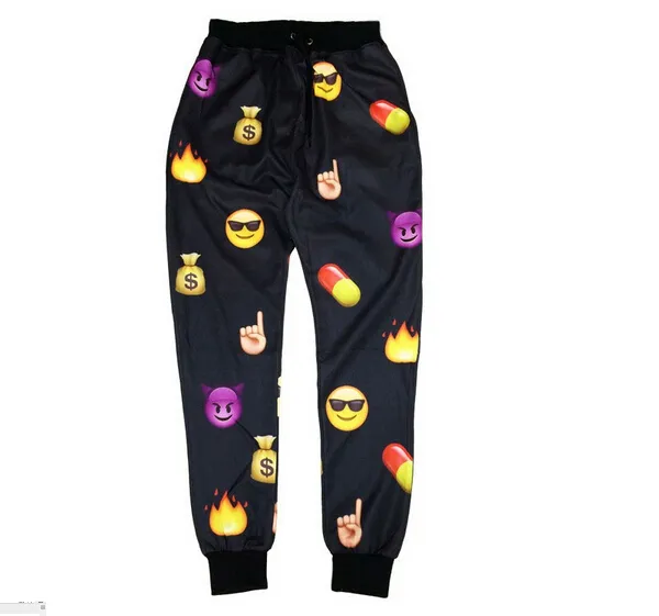 2014 New Arrive Emoji Joggers Men/Women Jogging Pants Print Cartoon