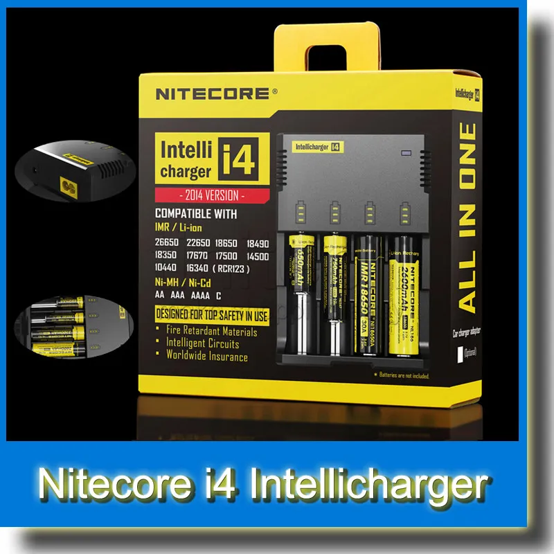 Nitecore i4 Carregador Universal Nitecore Intellichargeri4 Li-ion / Ni-MH / Cd 18650 18500 Carregador de Bateria