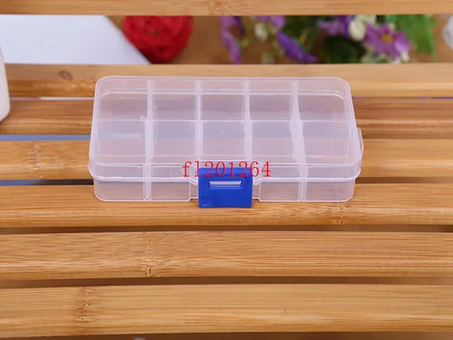 Fedex DHL Adjustable 10 Compartment Plastic Clear Storage Box for Jewelry Earring Tool Container,