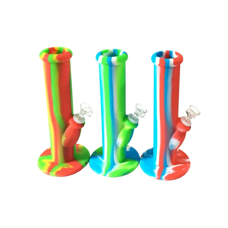 Silicone dobrável água bong 254mm de altura borracha narguilé silicone fumar bongs para tabaco 1 peça 277y5429471