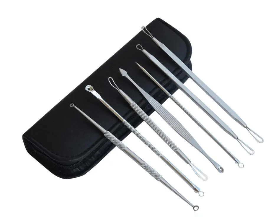 Heißer Mitesser Entferner Tool Kit Gesichts Pickel Entfernung Werkzeuge Blemish Extractor Akne Nadel Clip Pinzette Set Gesicht Hautpflege Werkzeuge