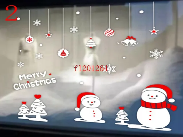 Fedex DHL送料無料新しいクリスマスウォールステッカー窓のキャビネットステッカークリスマスデコレーション静電ウォールスティック
