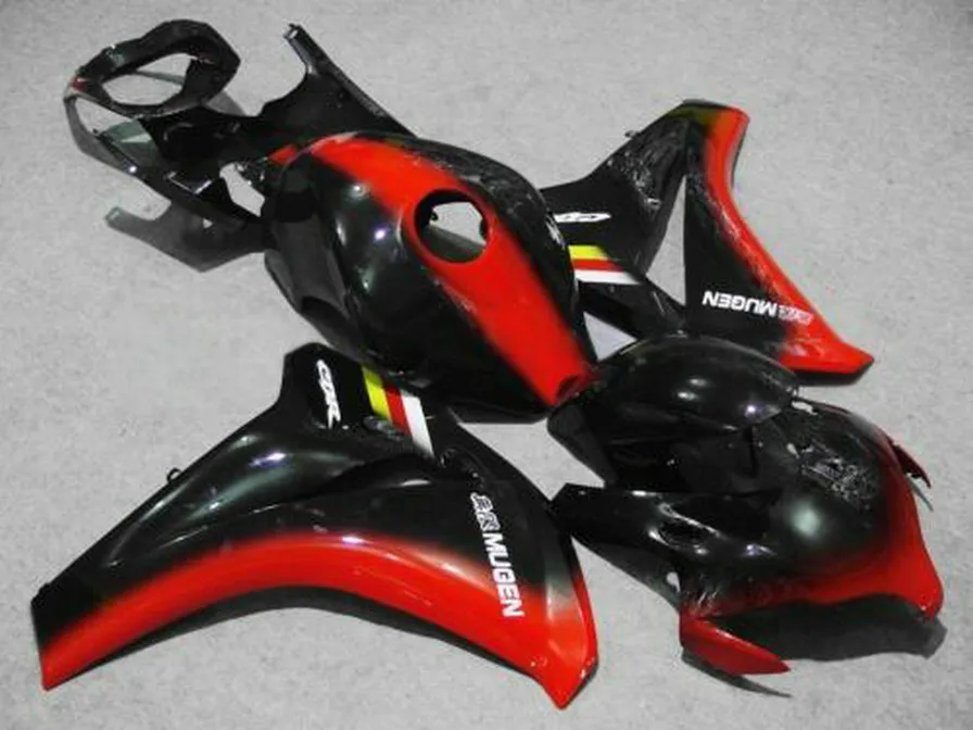 Injektionsgjutning Anpassa Fairing Kit för Honda CBR1000RR 2008 - 2011 Red Black CBR 1000RR 08 09 10 11 Fairings Set # U58