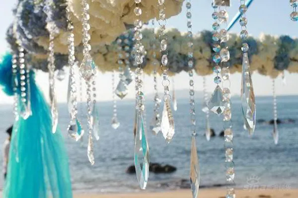 Prisma de cristal Beading Pendurado Ornamento De Cristal Octagonal Bead Cortina Garland Strands DIY Craft Decoração Do Casamento Do Partido 10 m / lote