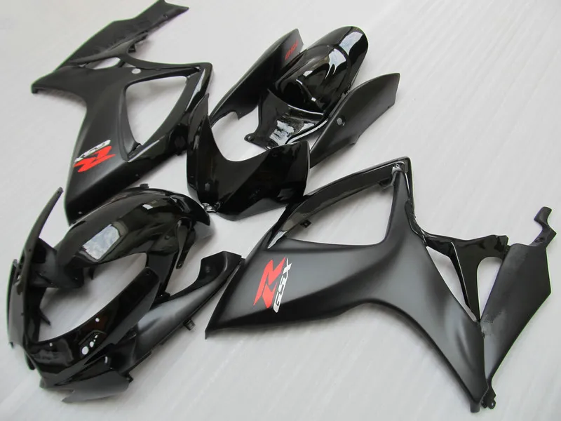 Kit carrozzeria personalizzati carenature Suzuki GSXR 600 GSXR750 06 07 kit carenatura GSX-R600 R750 2006 2007 nero opaco opaco