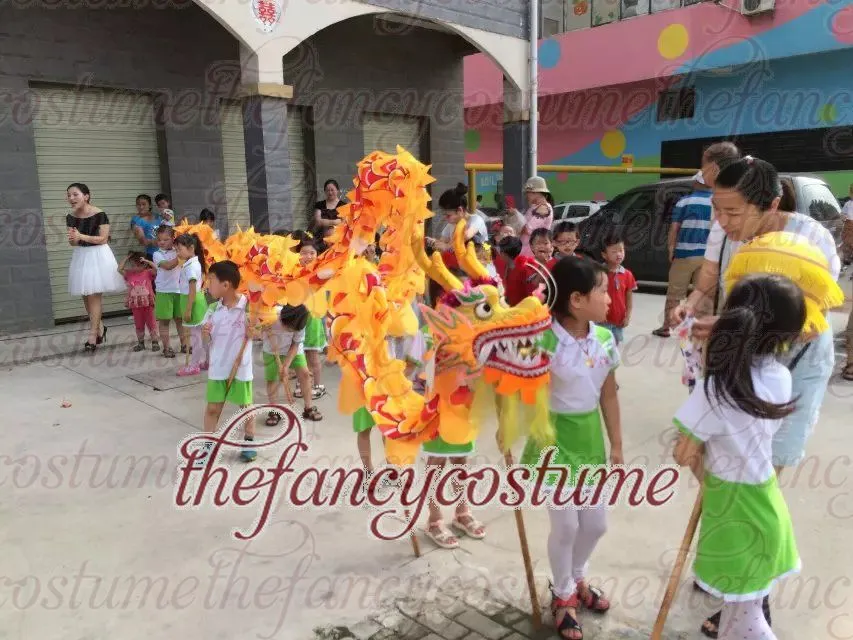 D 7 9 m taille 6 8 enfant soie rouge danse du dragon chinois Costume de celebration du Festival folklorique