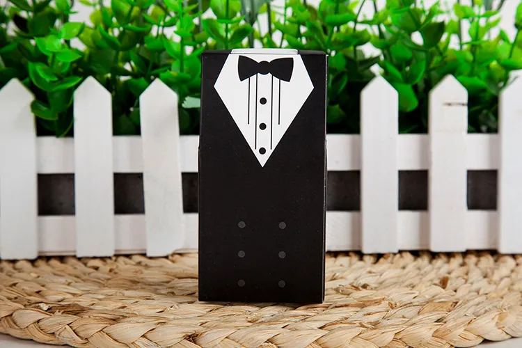 2015 nova chegada casamento caixa de favor = / lote noiva e noivo presente de doces com fita