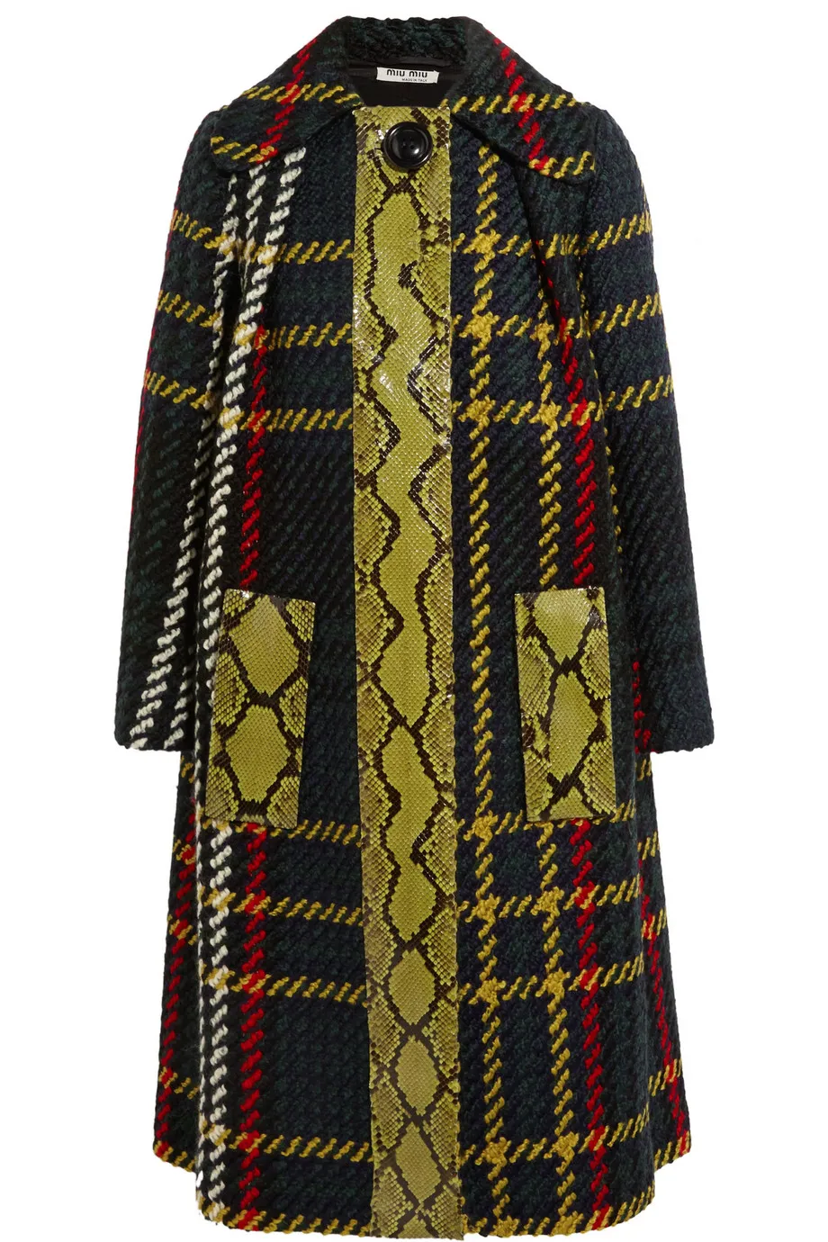 ファッション格子縞のGirdプリント女性コート覆われたボタントレンチ15100905