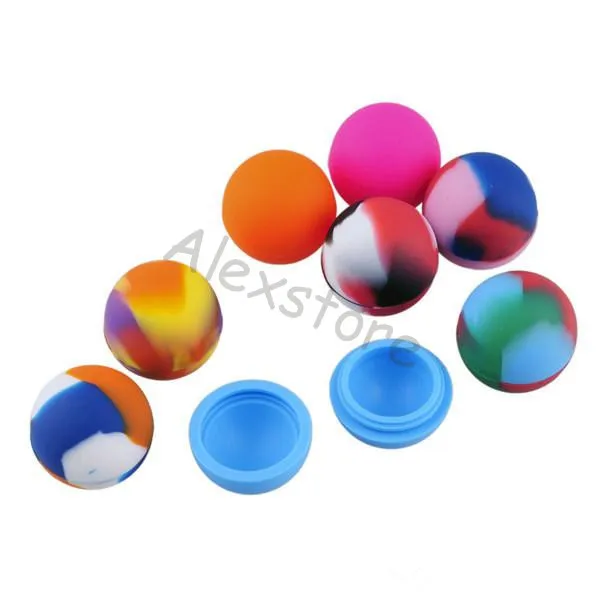 Mix Style ball holder food grade silicone jars dab wax oil container silicon wax silicone tin dry herb 3ml 5ml box FDA DHL