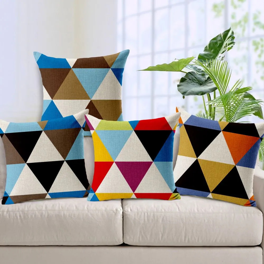 Creative Patchwork Design Fundas de Cojines Modern Abstract Pillow Cover Car Seat Decoration Geometric Cushion Cover