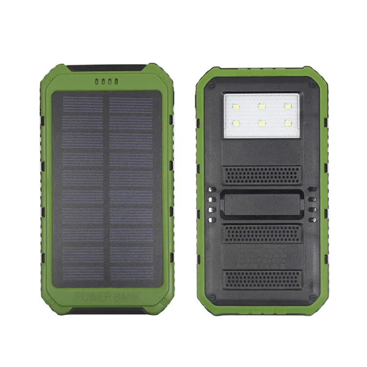 20000mAh Novo Banco de Energia Solar Ultrafino Destaque LED 2A Saída Celular Carregador Portátil Powerbank Solar