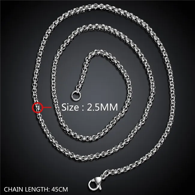 2015 new design stainless steel chain necklace 2.5MM 18-24inches Top quality fashion jewelry 