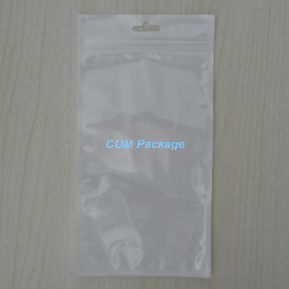 12x23cm (4,7 "x9.1") White / Clear Self Seal Zipper Lock Bag Retail Verpakking Plastic Ritssluiting Verpakking Pouch Poly Bag met Hang Gat
