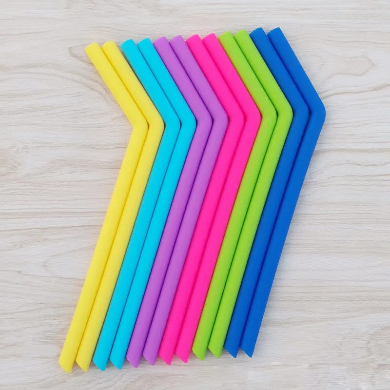 Hot ! Colored Food Grade Silicone Straw for 30oz cup Silica Gel Drinking Straw with brush 