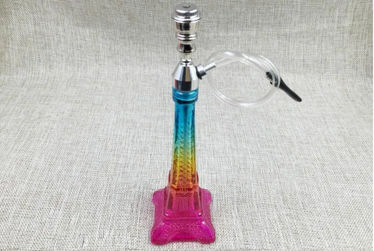 Partihandel Gratis frakt ----- 2016 Ny Eiffeltornet Konst Glasfilter Hookah / Glas Bong, Hög 21cm, Färg Slumpmässig Leverans