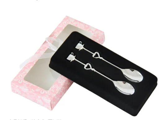 Wedding Favors Newup LOVE Drink Tea Coffee Spoon Bridal Shower Wedding Party Favor Gifts Box Stainless Steel Dinner Tableware Set