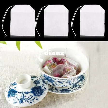 Fashion Hot Empty Teabags Tea Bags String Heal Seal Filter Paper Teabag 5.5 x 7CM for Herb Loose Tea KD1