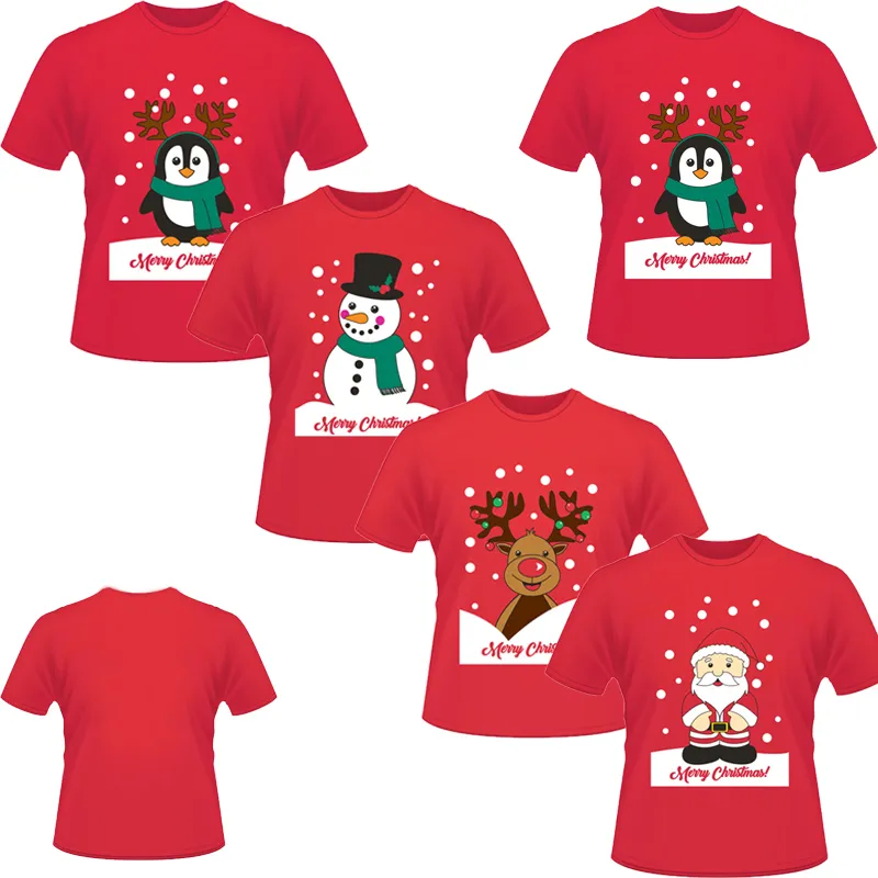 Мужские рождественские женские унисекс хлопок рождественские подарки футболка Санта оленей Снеговик печати с коротким рукавом Рождество новинка тройники топы T-рубашка DK0552BK