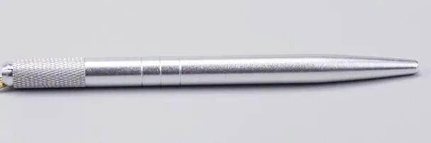 Серебряная алюминиевая профессиональная ручная тату-ручка для перманентного макияжа, татуировочная ручка, 3D-ручка для вышивки бровей, ручка для микроблейдинга