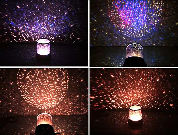 Färgglada Sky Star Projector Night Light Barn Novelty Present Master Star Starry Lamp Väggtak Inredning för romantiska gåvor Gratis frakt