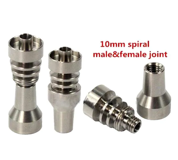 チタンネイル10mm14mm19mmジョイント2 in 16中の1 6中の1 6 in 1 6男性と女性のDHLのための1つのドームレスチタンネイル