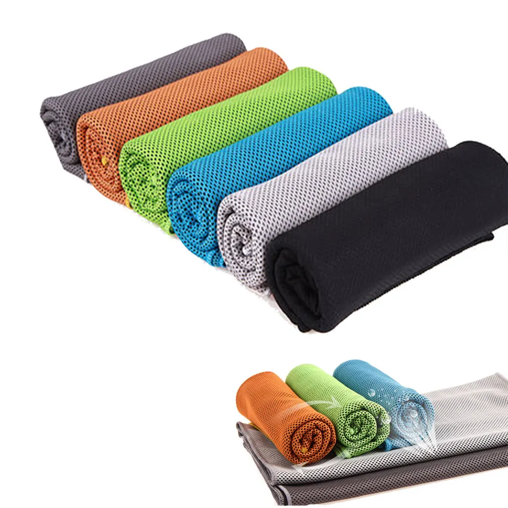 Sports Gym Climbing Riding 2 Layer Cool Towel Cold Towel Cooling Towel Breathable PVA Hypothermia Enduracool Snap Towel 35x90cm