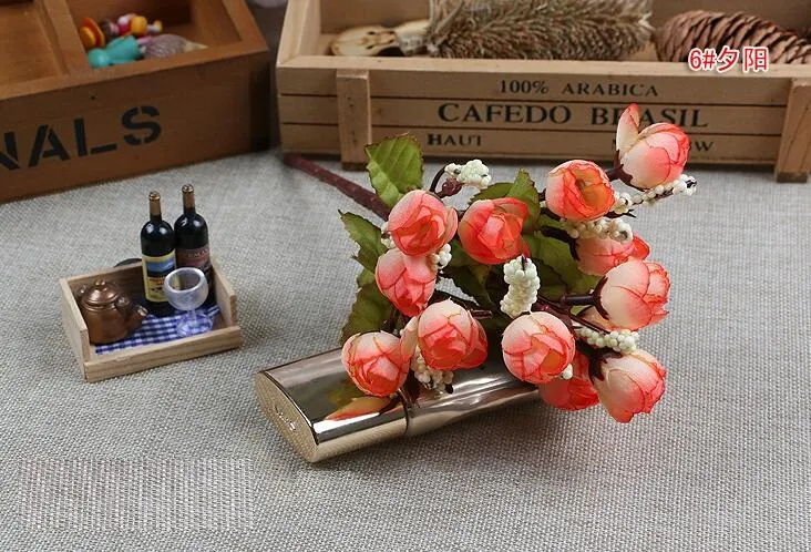 Kerstmisvoorziening 15 Mini Rose Kunstbloemen 7 Kleuren Selectie Rosebuds Star Party Decoratie Kransen Zijde Bud Factory Direct ER01