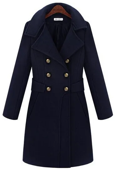 Woollen Overcoat Woolen Coat Double Breasted Coat Winter Womens British ...