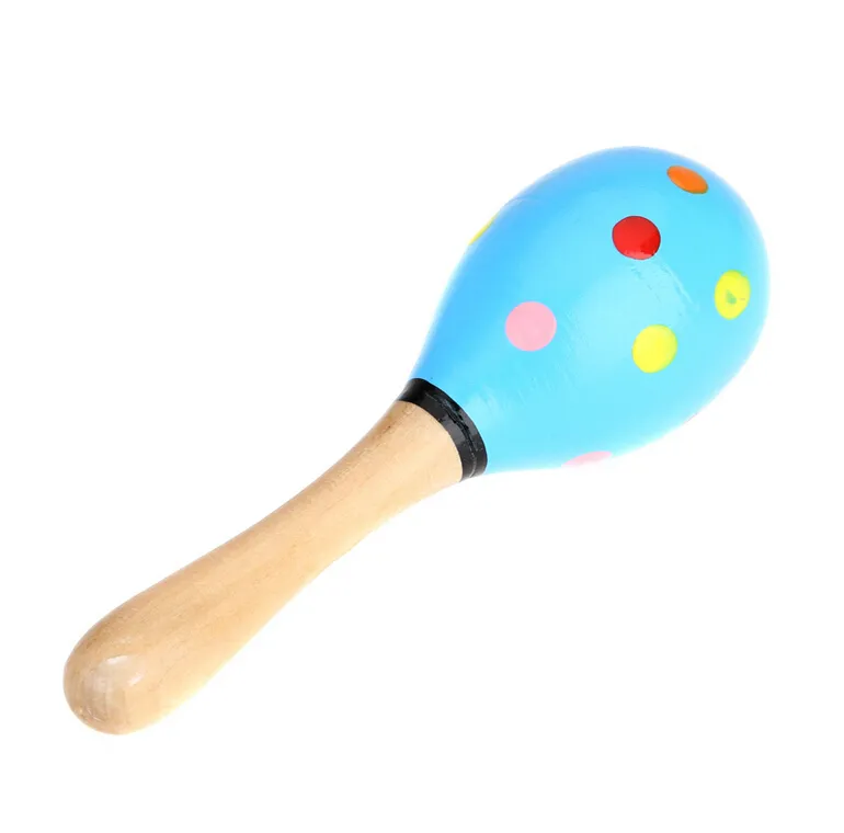 Färgglada Baby Toy Trä Maracas Egg Shakers Musical Toy Baby Rattle Early Educational Toy Hand Trainning Bästa Kid Leksaker Gratis Frakt