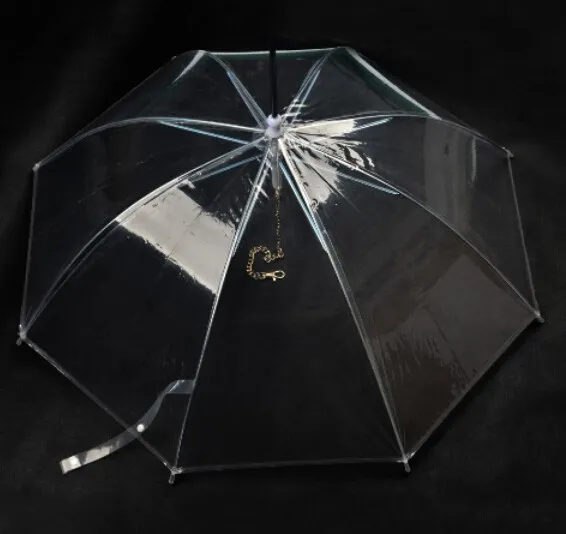 Cool Pet Supplies Useful Transparent PE Pet Umbrella Small Dog Umbrella Rain Gear with Dog Leads Keeps Pet Dry Comfortable in Rain220M