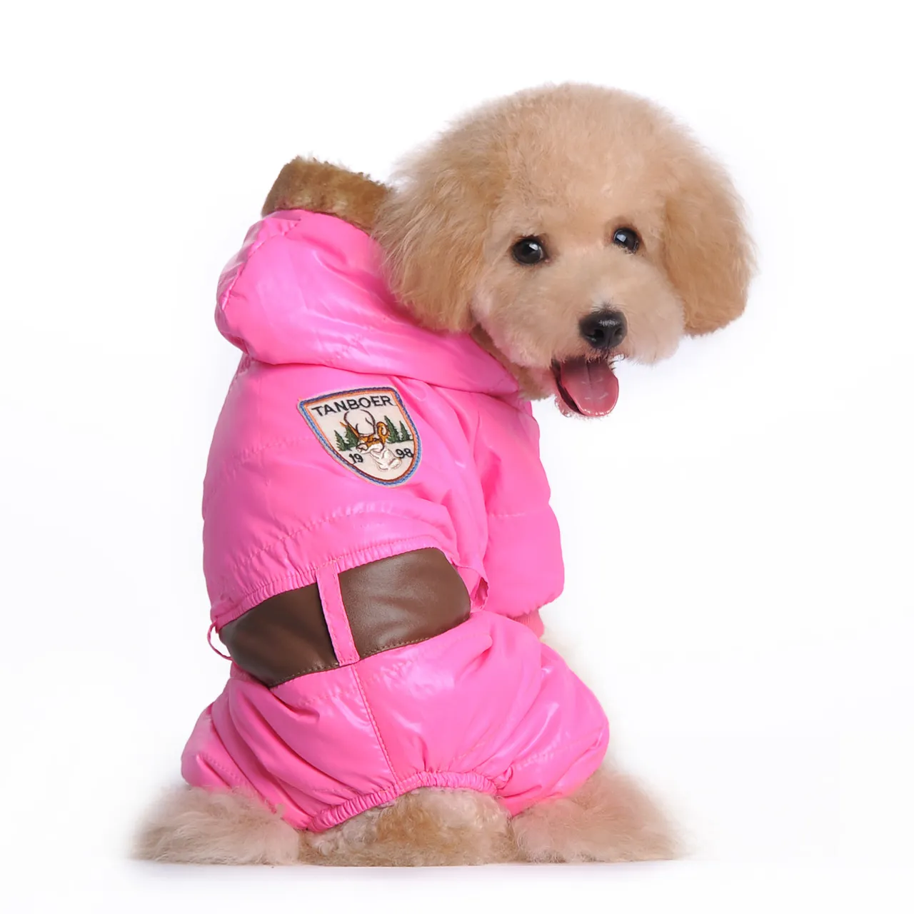 Mode nouveau chien vêtements sceau empreinte chien vêtements pet039s automne hiver veste manteau rose et bleu color5959307