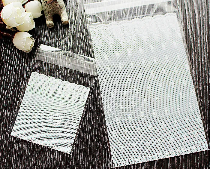 12x20cm White Lace Self Adhesive Seal Bakery Bread Plastic Bag ,Gift