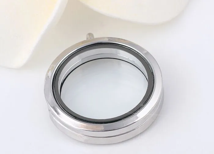 30MM Plain Round Magnetic Glass Living Floating Locket Pendant Fit For Chain Necklace Wholesale